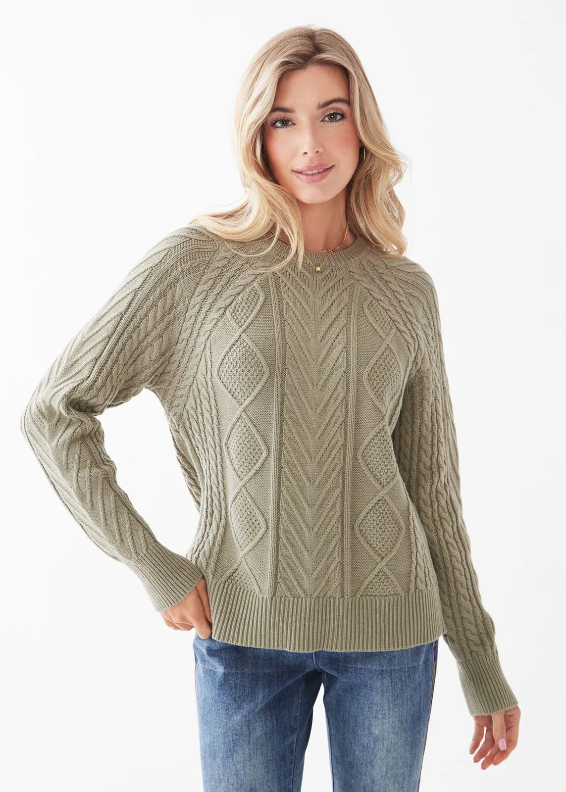 A-Line Cable Raglan Sweater