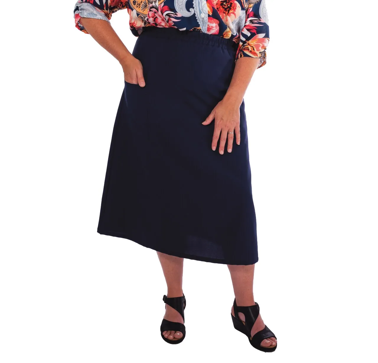 Adaptive Wrap Around Skirt - Navy