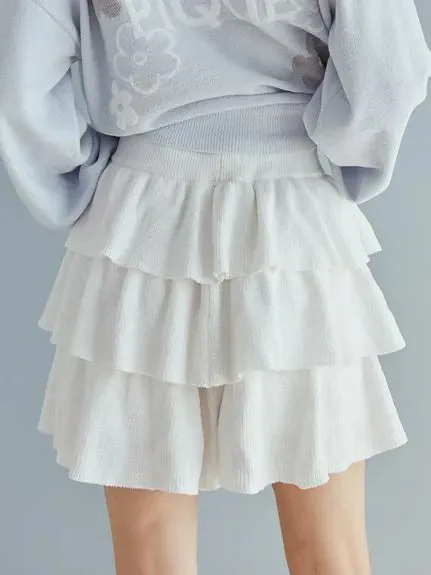 Airy Moco Tiered Mini Skirt