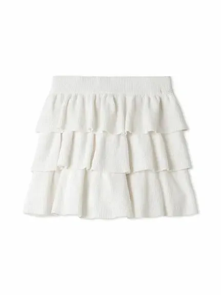 Airy Moco Tiered Mini Skirt