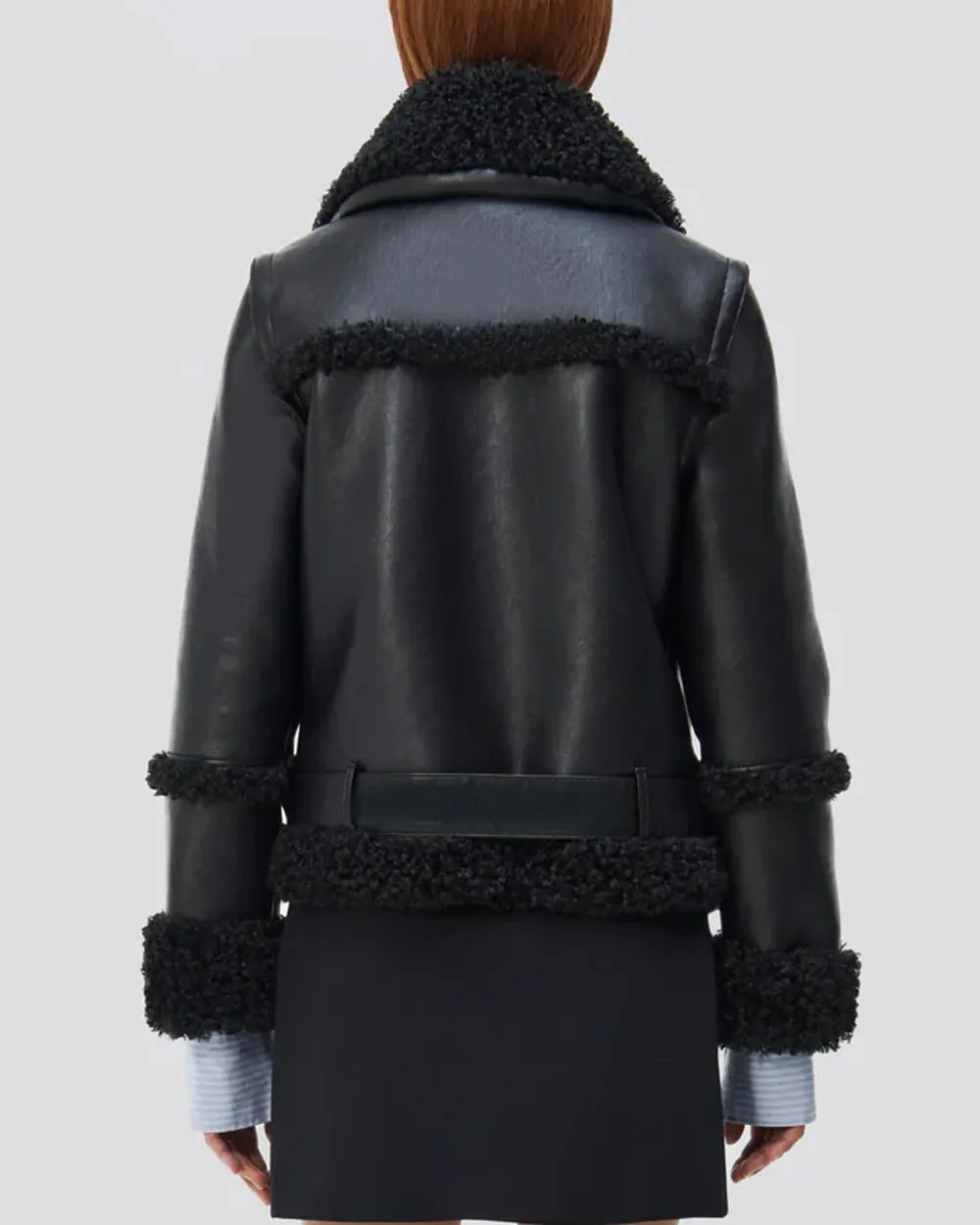 Black Charleston Sherpa Moto Jacket