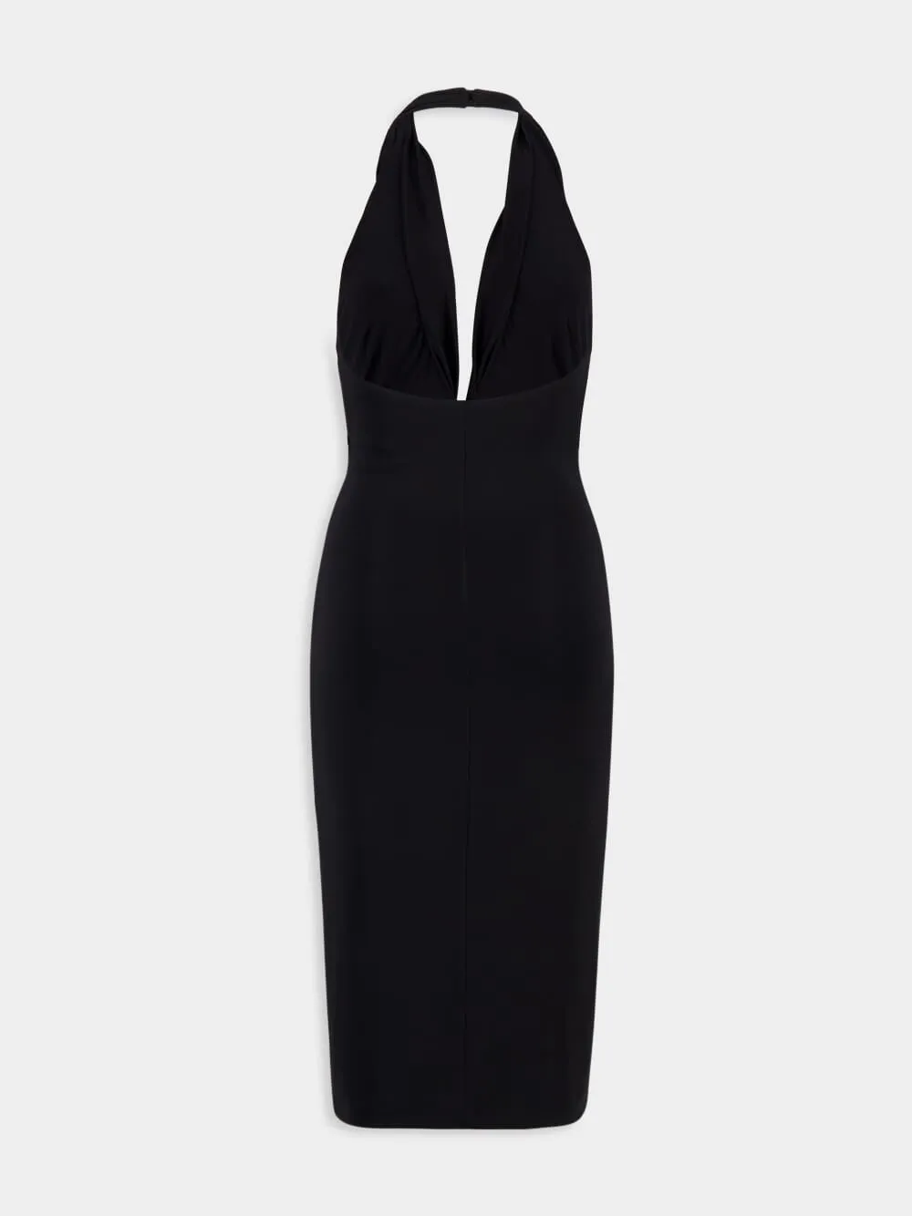 Black Halterneck Midi Dress