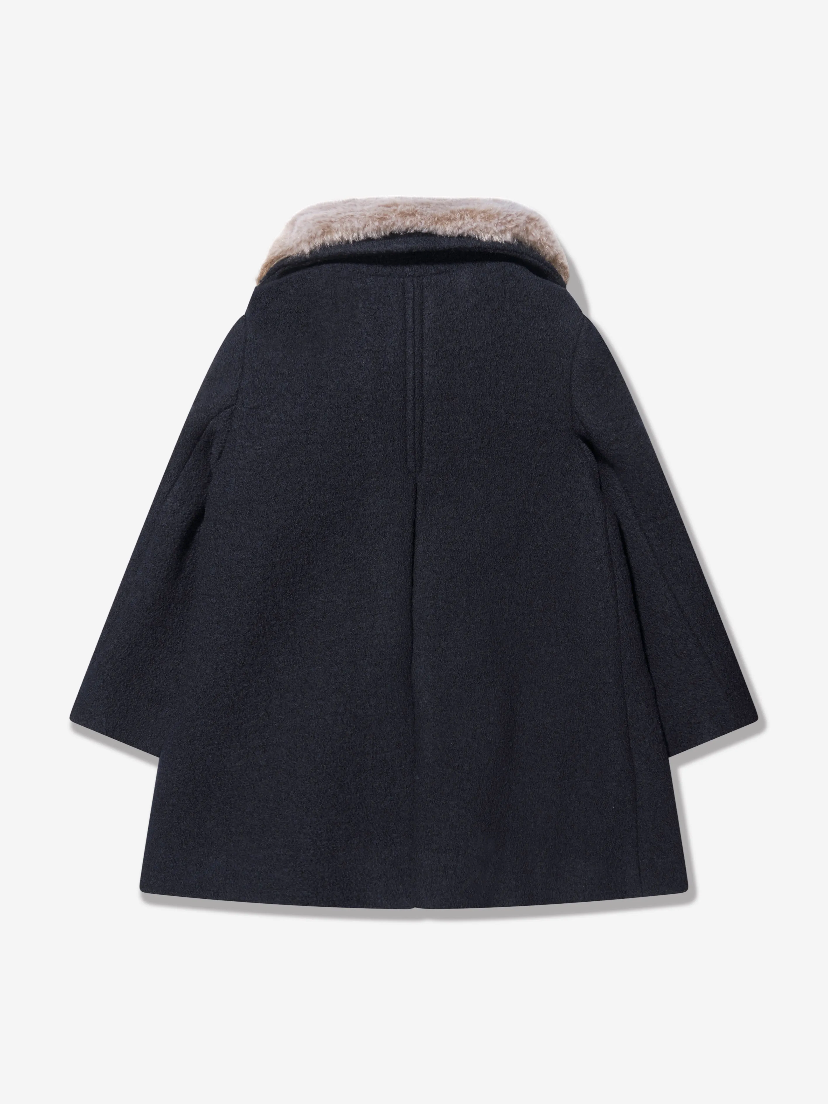 Bonpoint Girls Temaggie Wool Coat in Navy