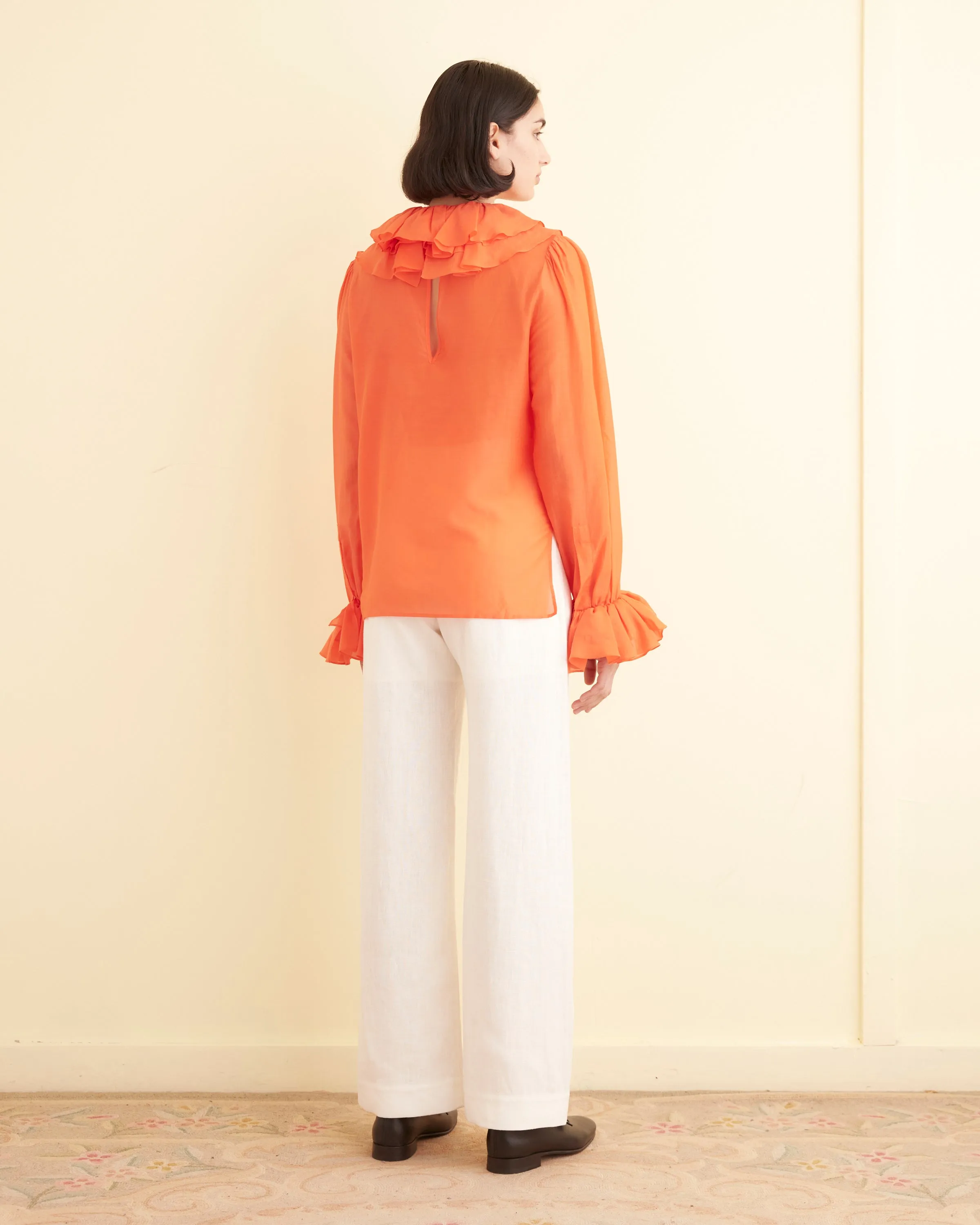 Boo Ruffle Blouse - Orange