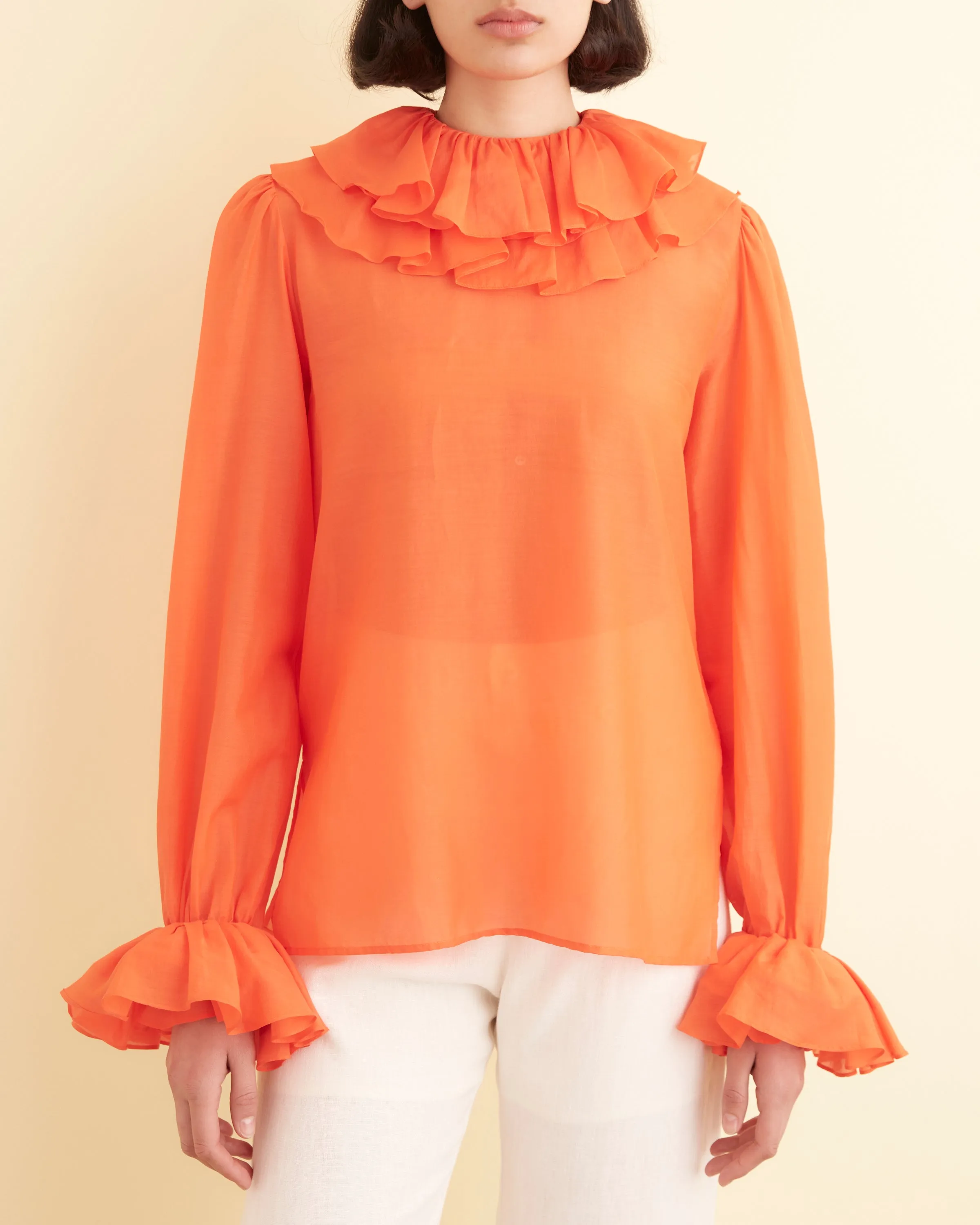 Boo Ruffle Blouse - Orange