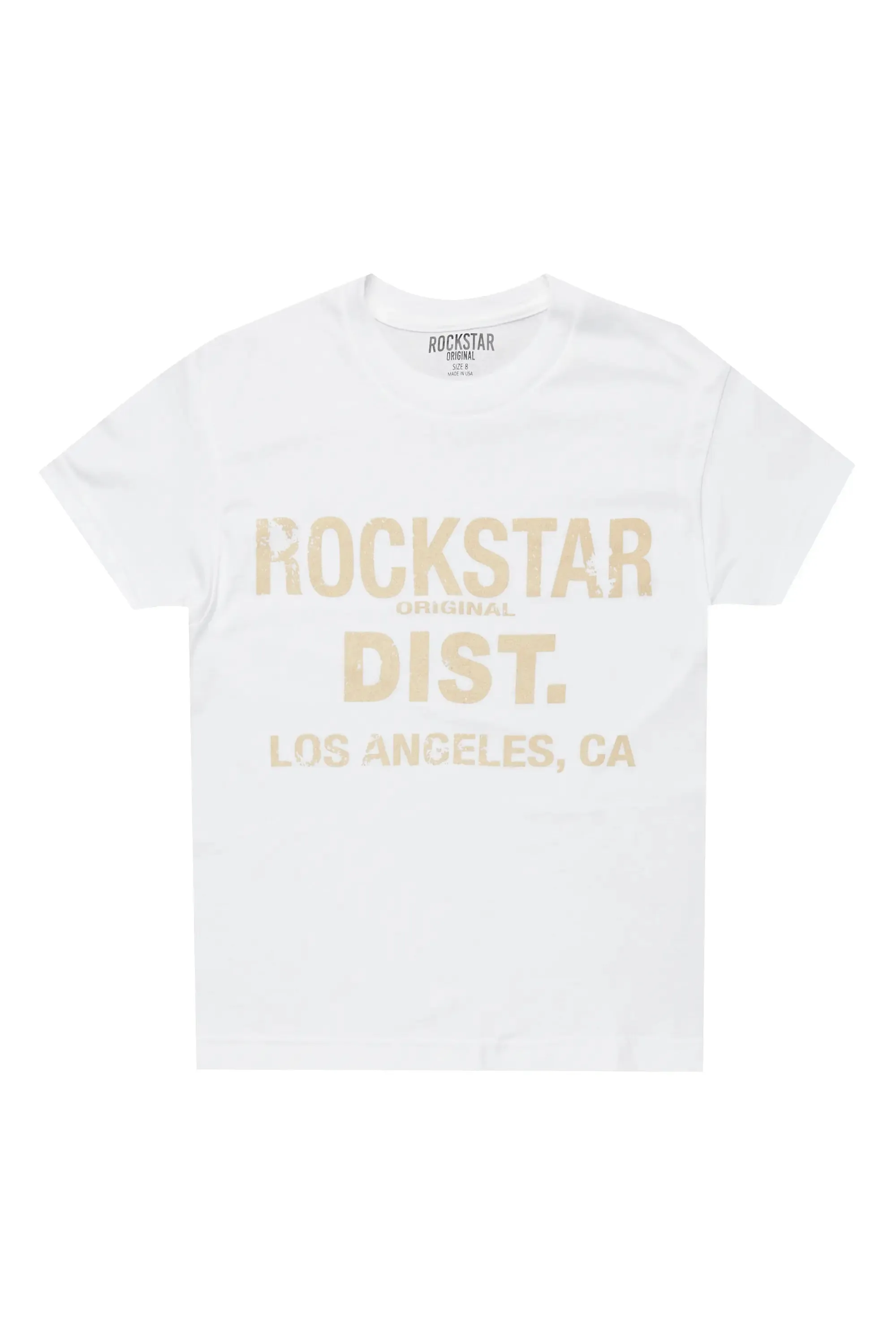 Boys Koen White/Beige Graphic T-Shirt