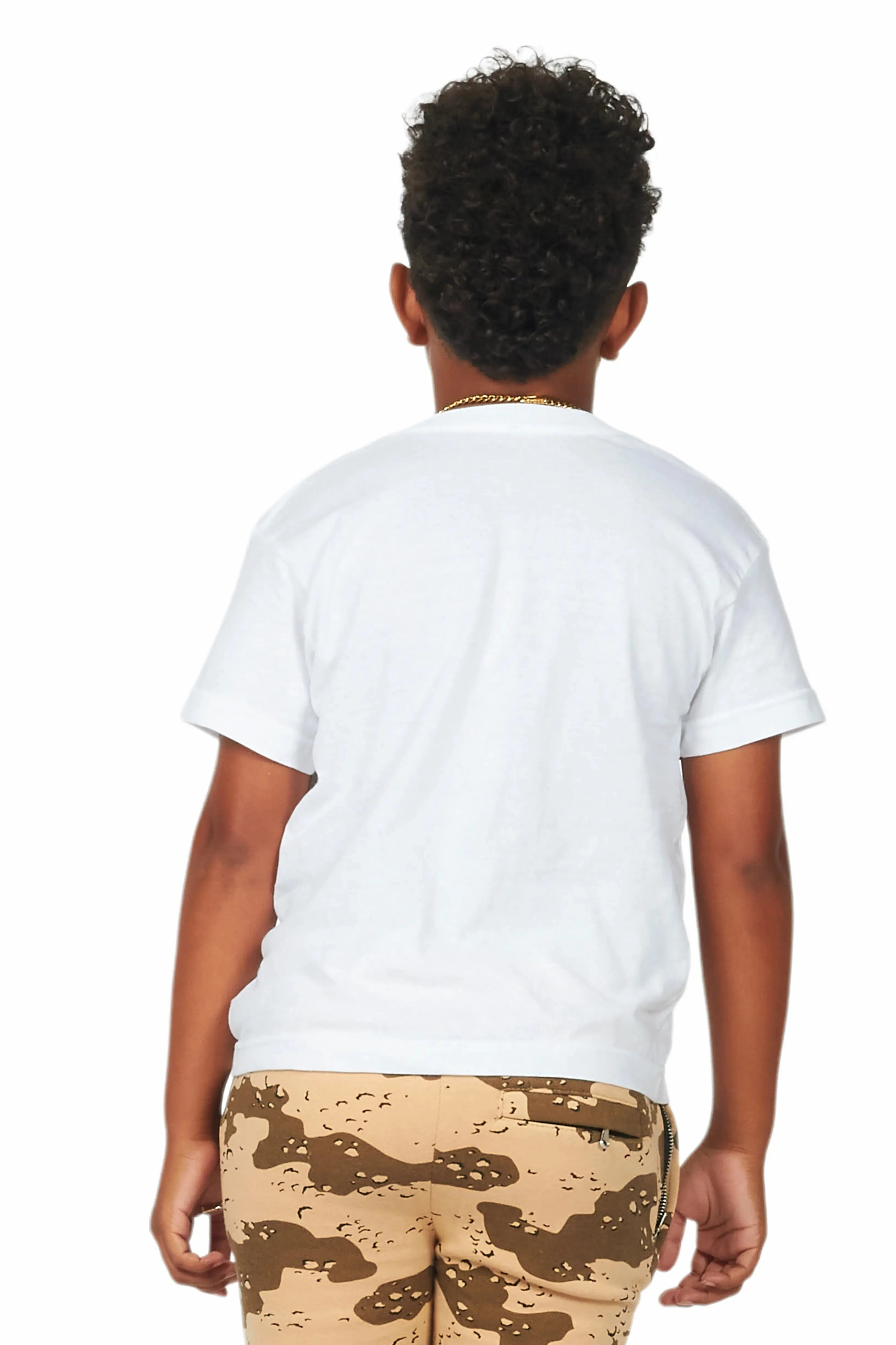 Boys Koen White/Beige Graphic T-Shirt