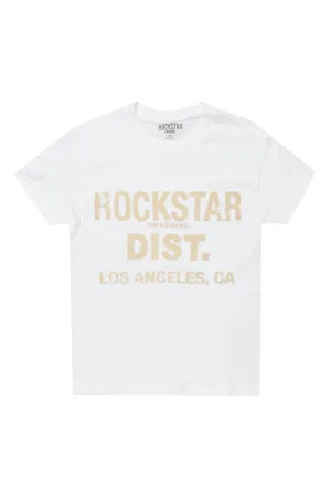 Boys Koen White/Beige Graphic T-Shirt