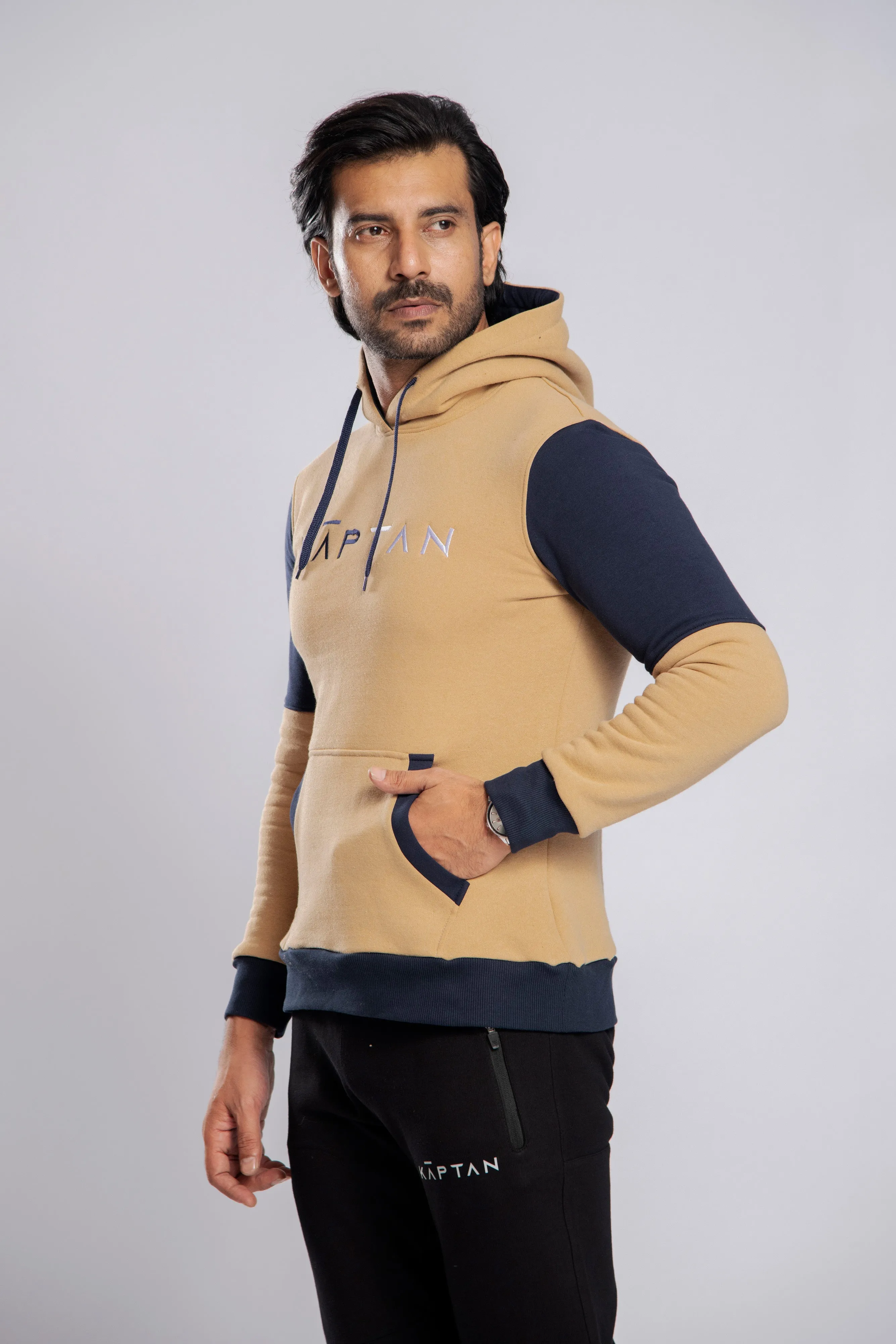 Bradford Hoodie - Beige/Navy | Kaptan