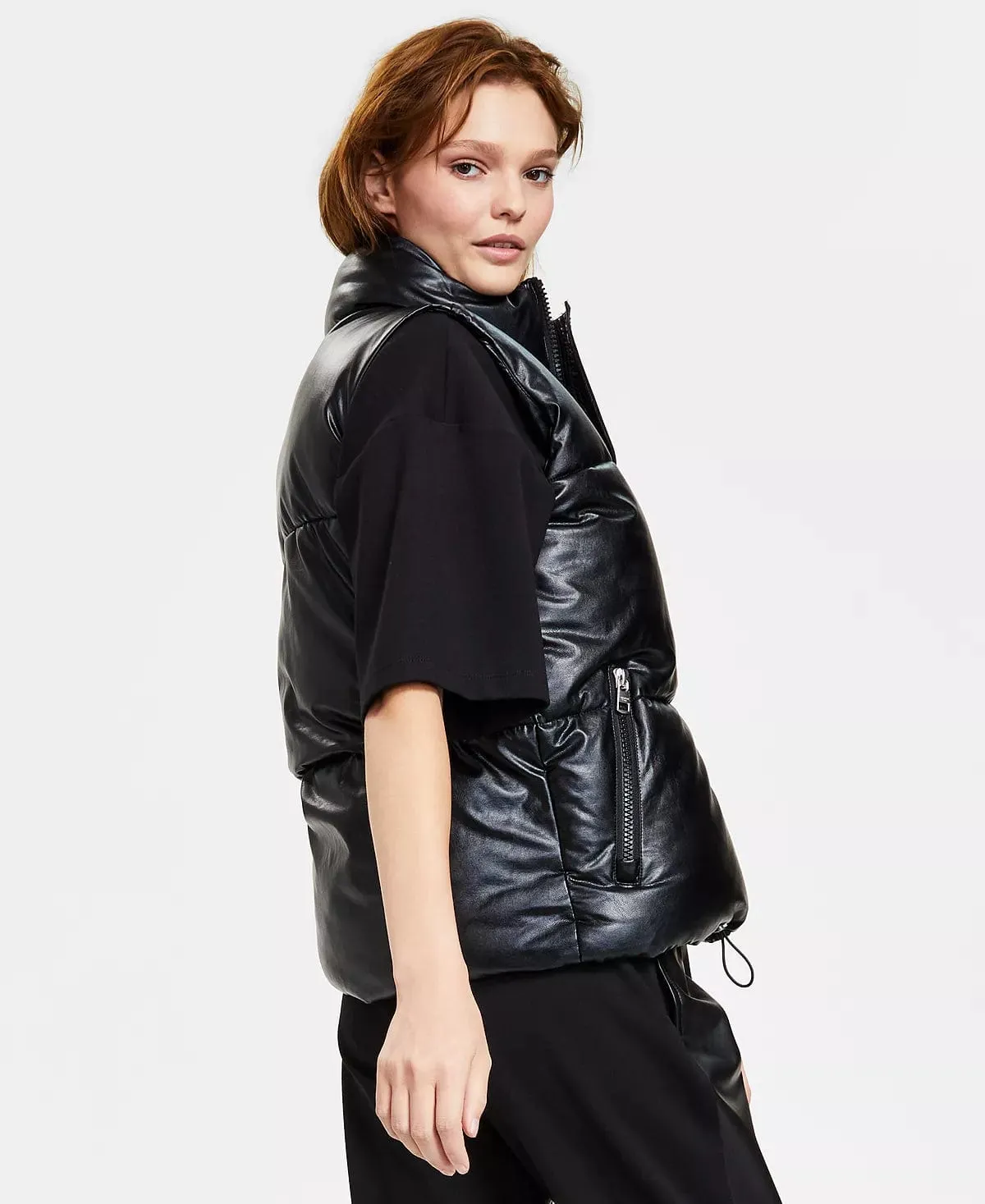 CALVIN KLEIN - Faux-Leather Puffer Vest