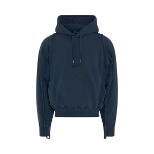 Camargue Clay Logo Hoodie in Dark Navy