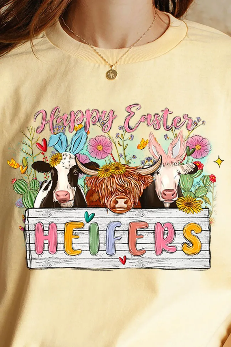 Cows Happy Easter Heifers Short Sleeve Relaxed Fit T-Shirt