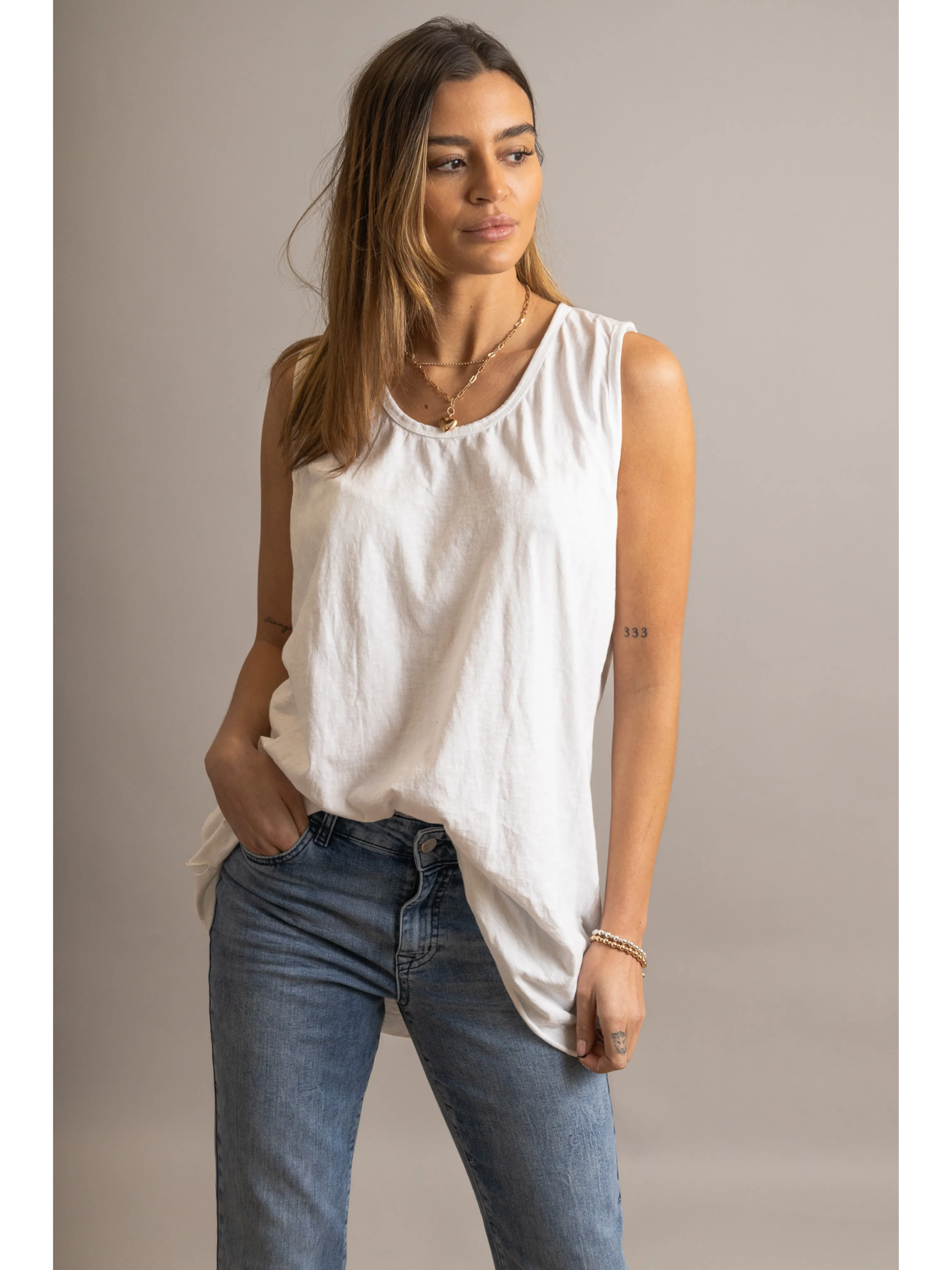 Curved Hem Tank Top