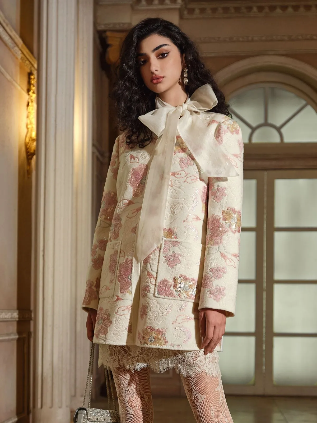 French Embroidered Satin Jacket