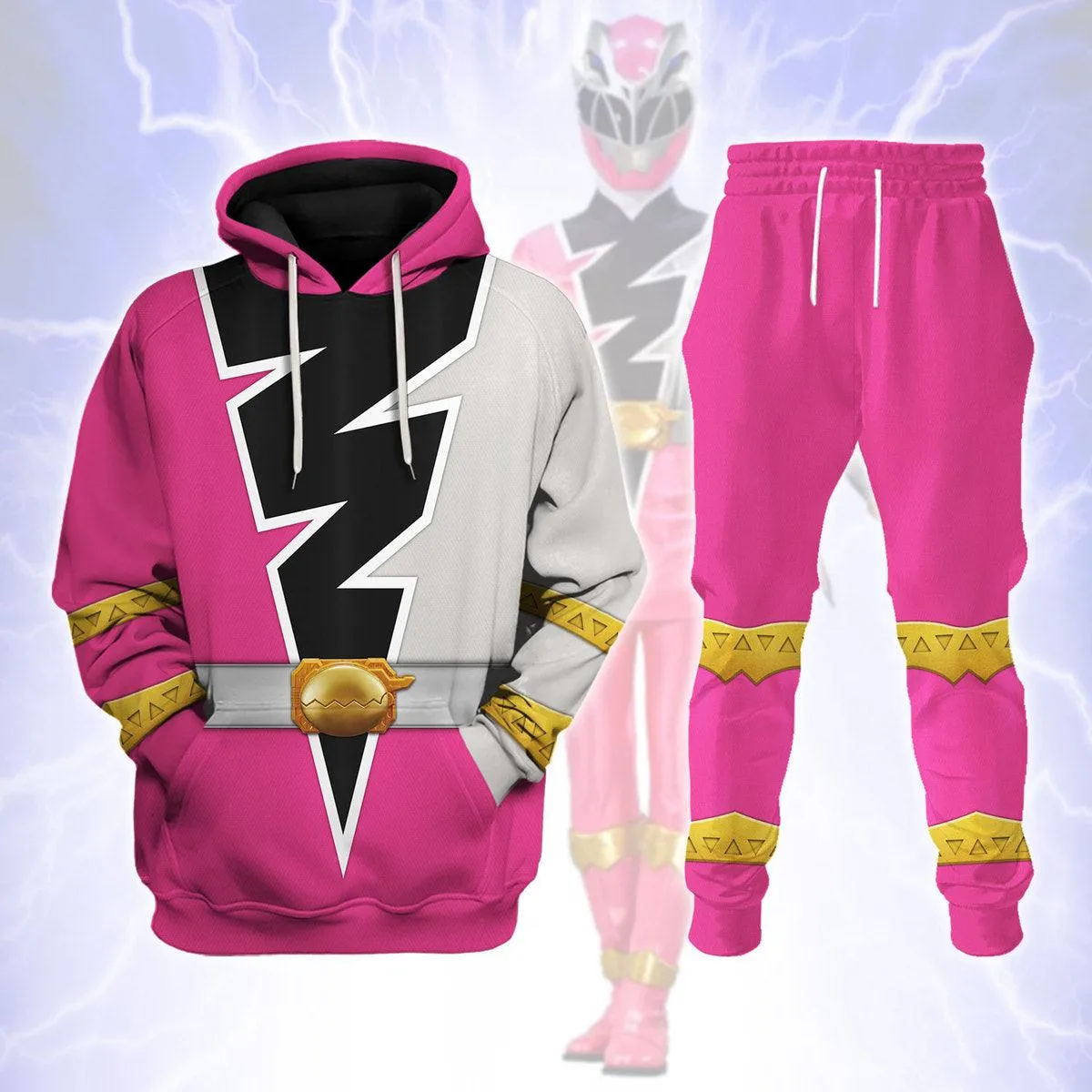 Gearhomie Pink Amelia Ranger Dino Fury Hoodies Sweatshirt T-Shirt Zip Hoodies Sweatpants