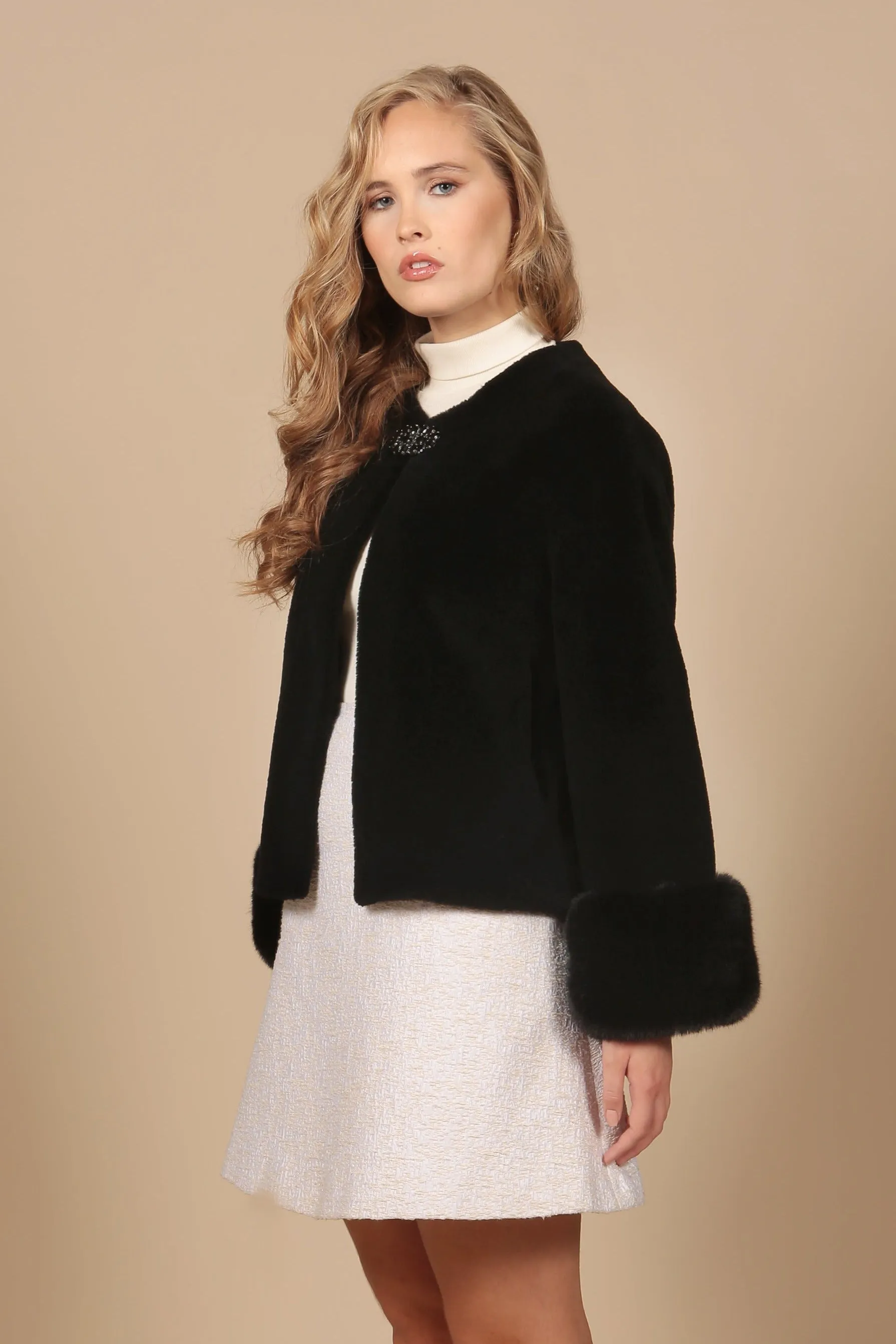 'Gilda' Wool Coat in Nero