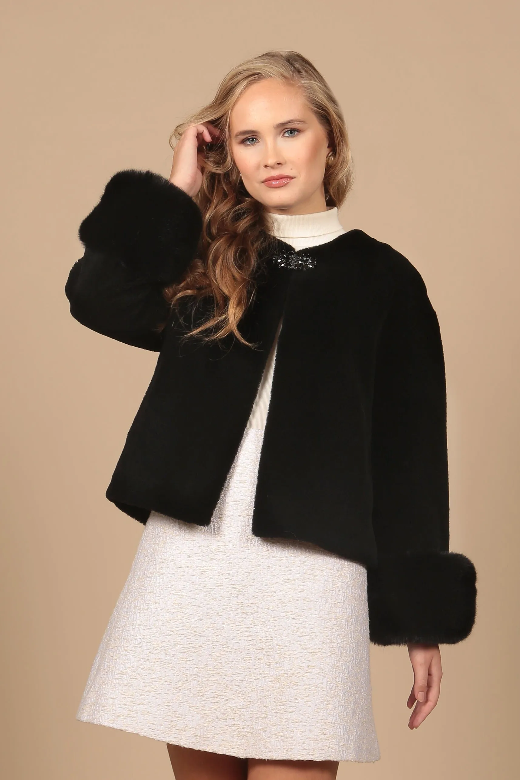 'Gilda' Wool Coat in Nero