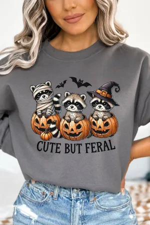 Halloween Cute But Feral Heavy-weight Crew Sweatshirt