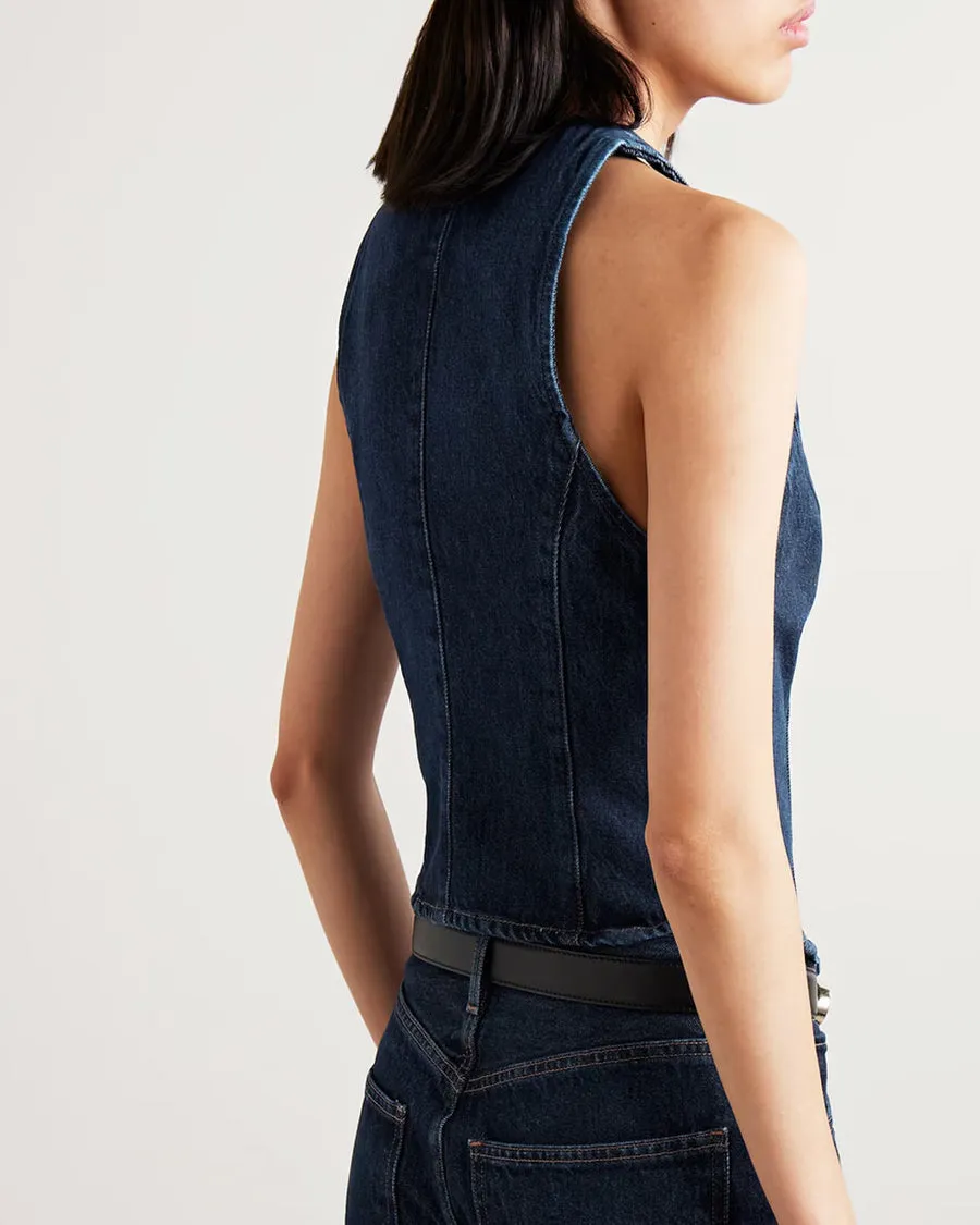 Heller Denim Vest in Polished