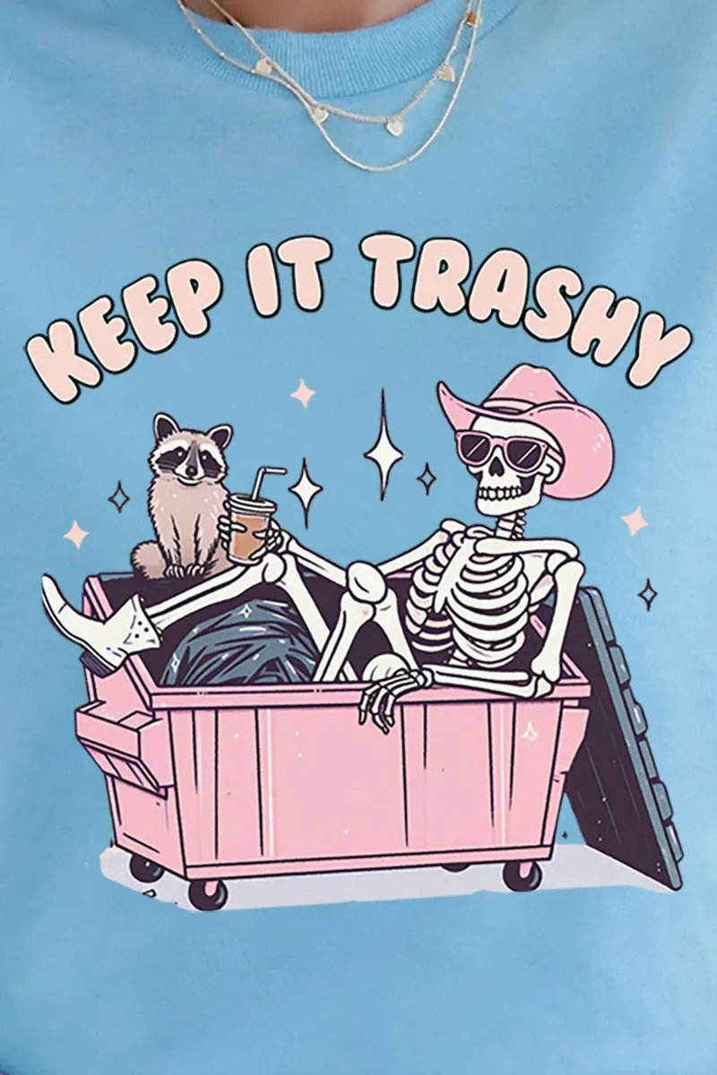 Keep It Trashy Skeleton Short Sleeve Relaxed Fit T-Shirt