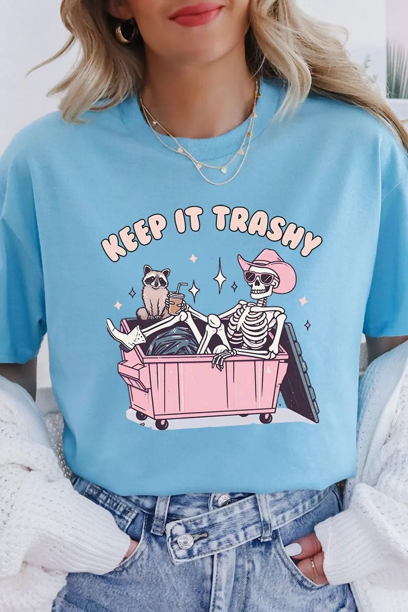 Keep It Trashy Skeleton Short Sleeve Relaxed Fit T-Shirt