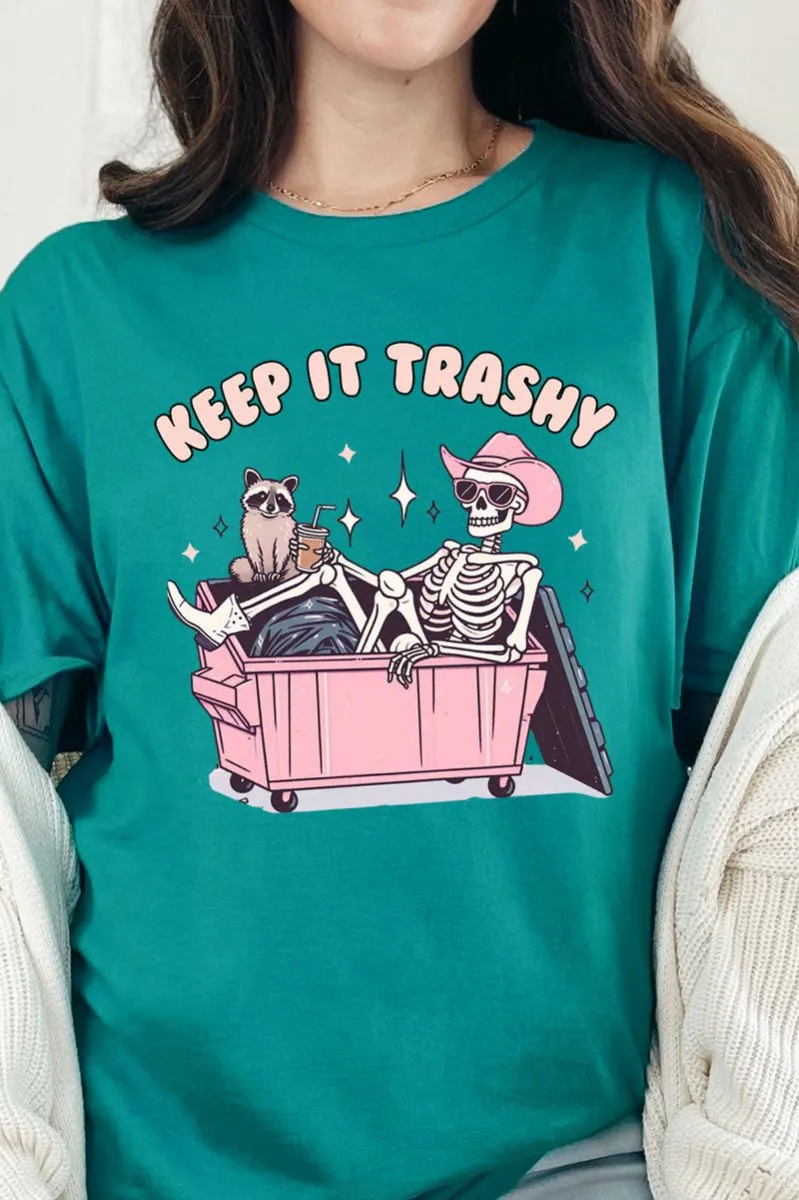 Keep It Trashy Skeleton Short Sleeve Relaxed Fit T-Shirt