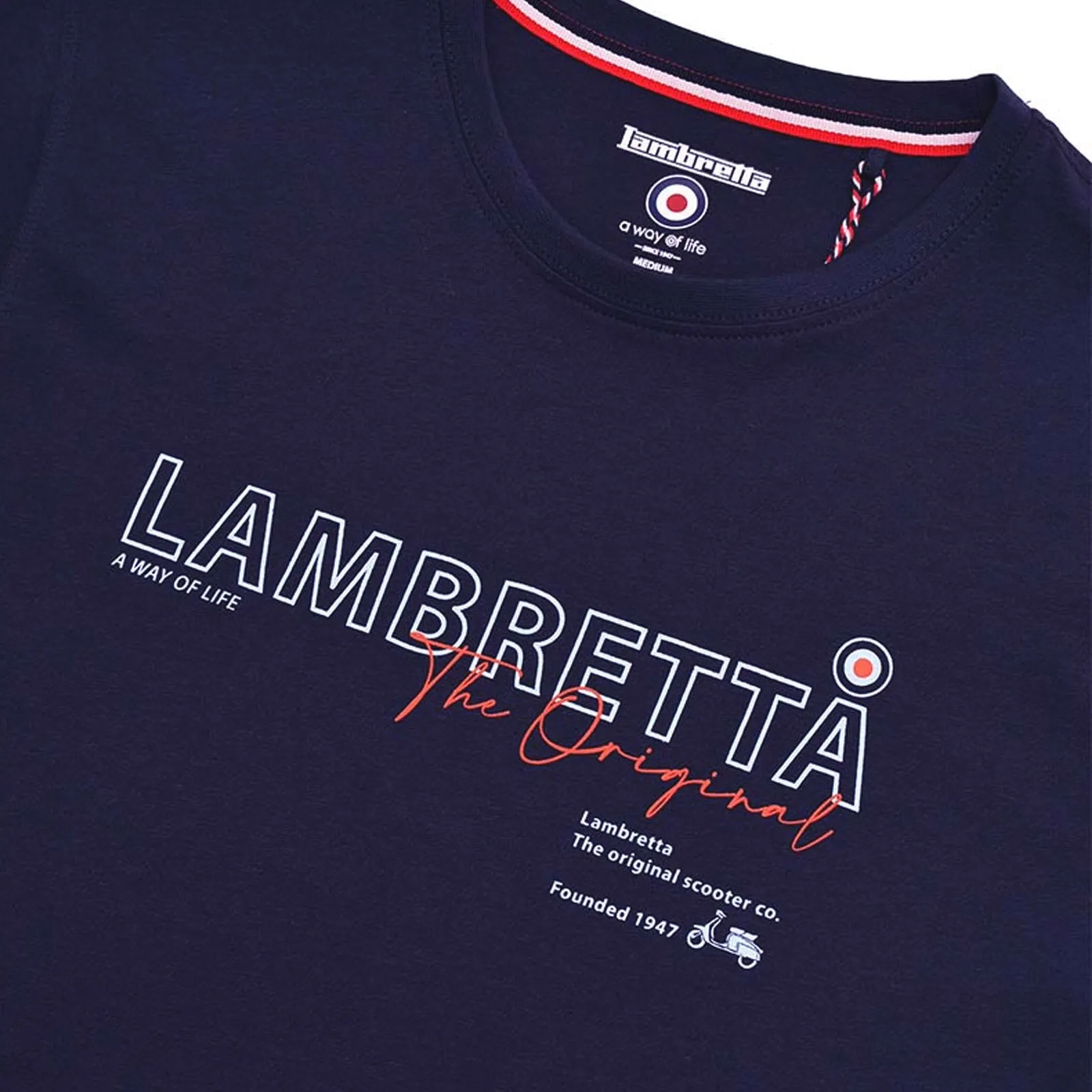 Lambretta Mens Original Logo Crew Neck T-Shirt