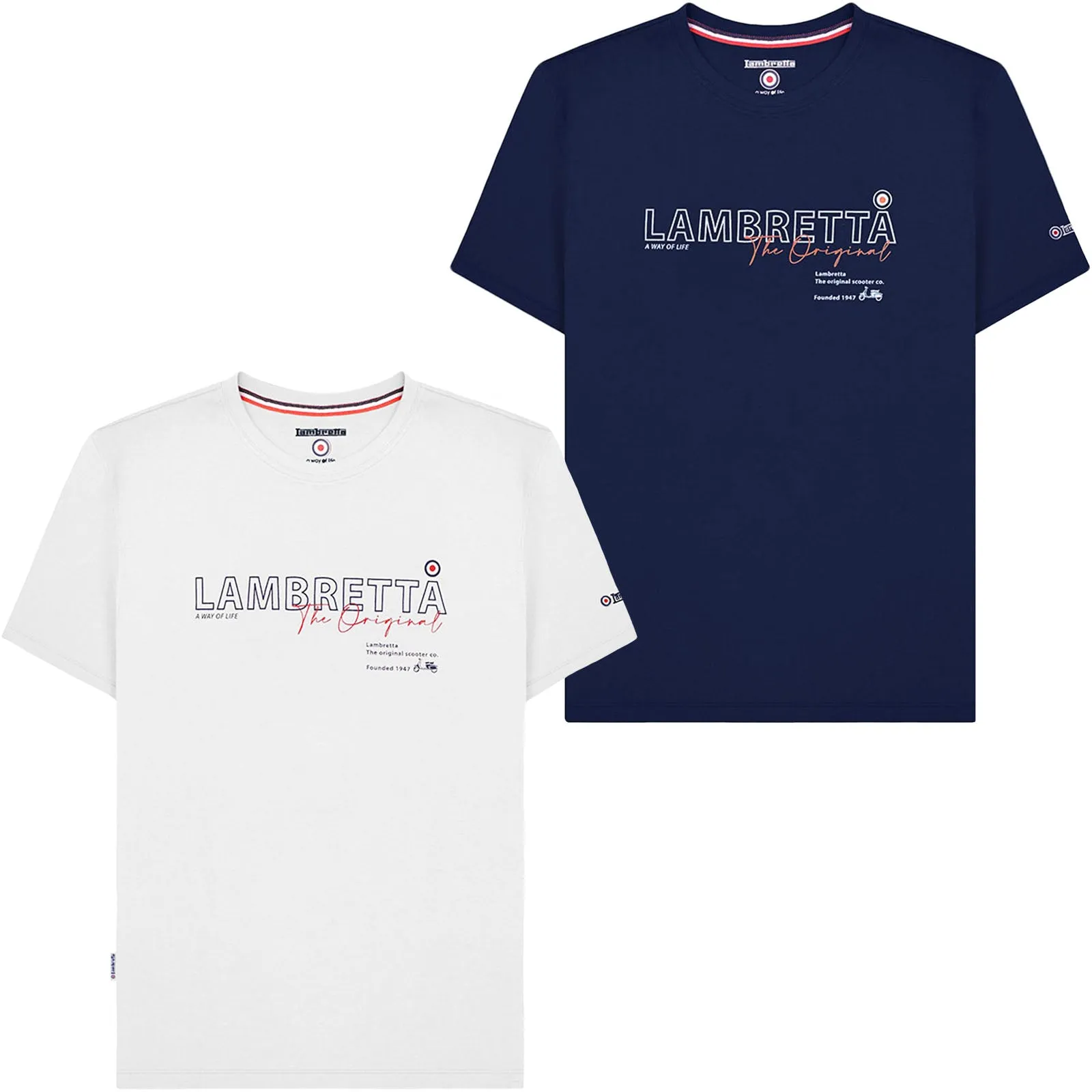 Lambretta Mens Original Logo Crew Neck T-Shirt