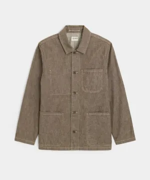 Lightweight Japanese Denim Chore Coat in Whiskey