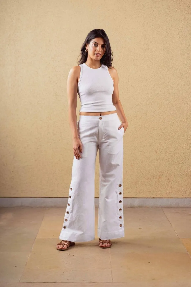 Marigold Pants - White - Hemp Tencel