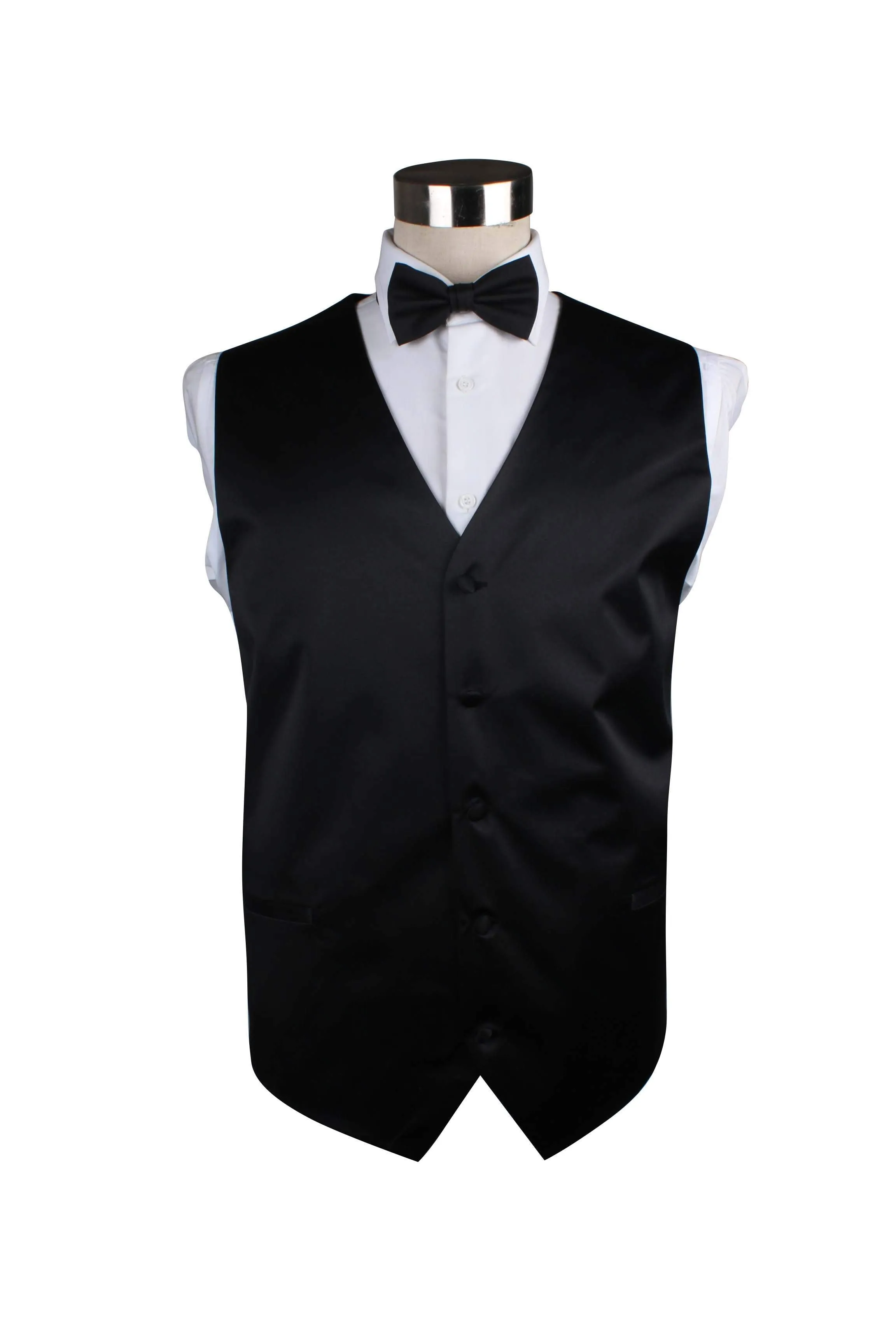 Mens Black Plain Vest Waistcoat