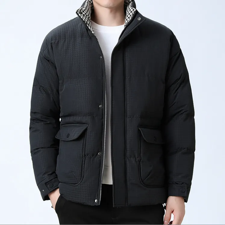 Mens Houndstooth Puffer Jacket