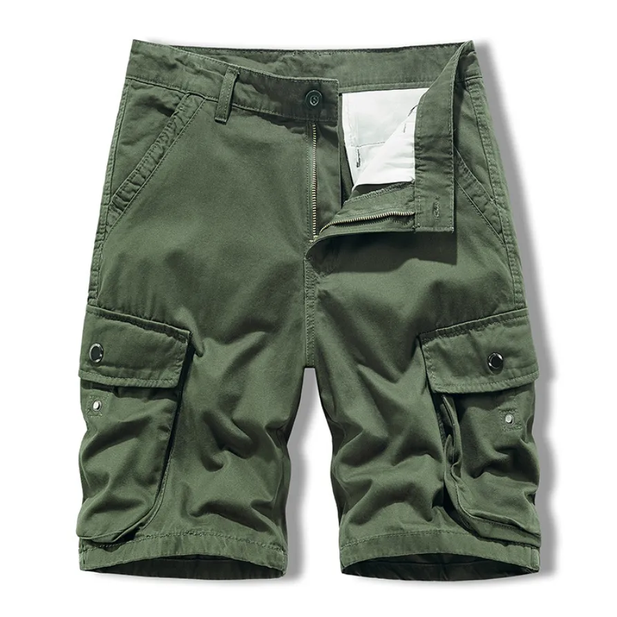 Men's Summer All-Match Casual Pants Cropped Pants Multi-Pocket Cargo Shorts