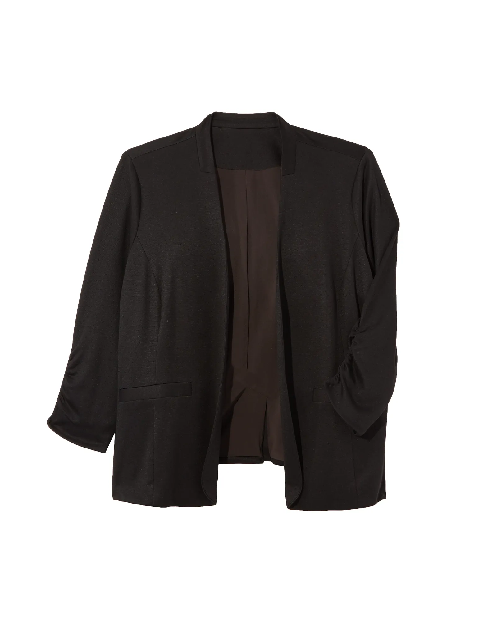 Meredith Ruched Sleeve Blazer | Black