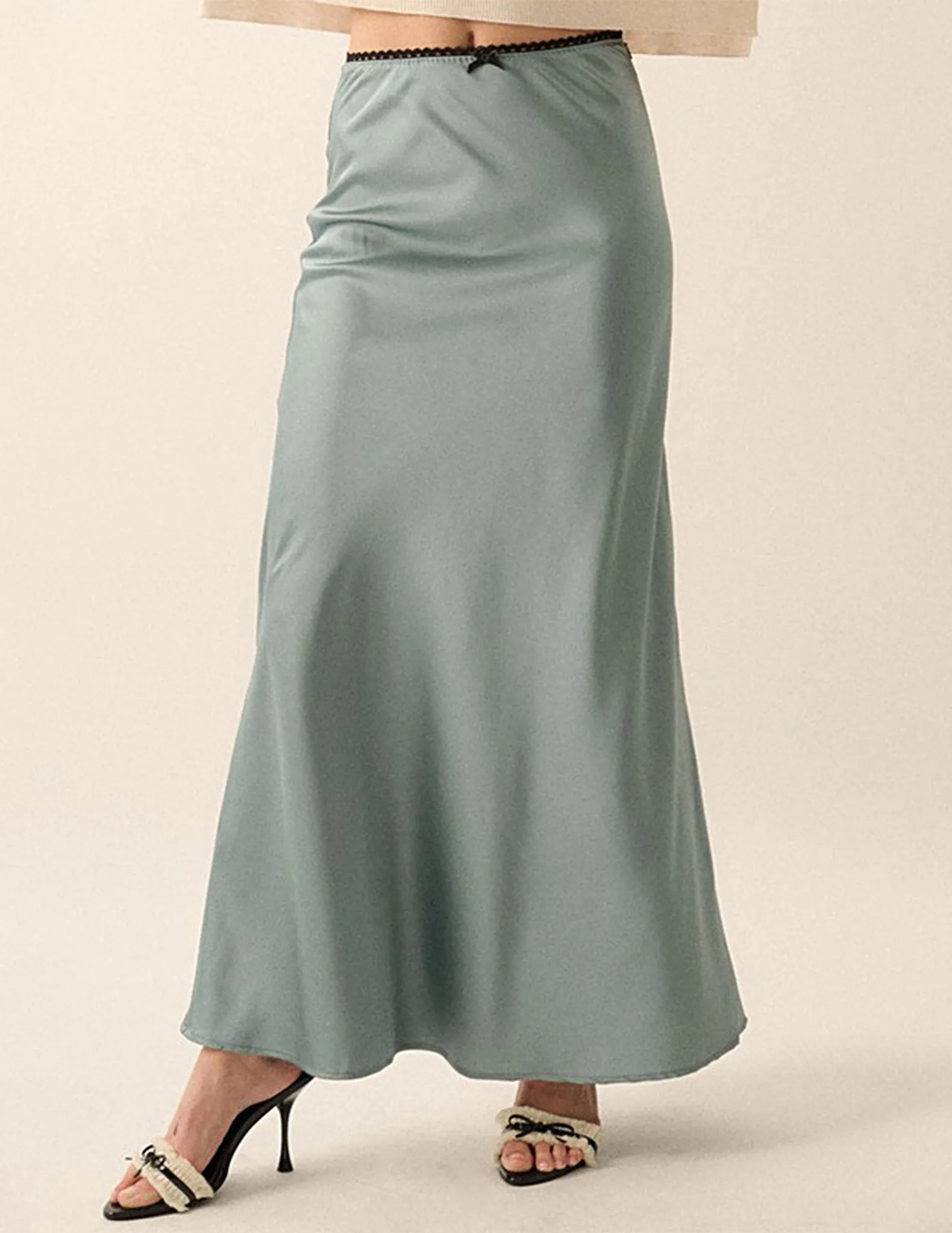 Michaela Satin Bias Cut Maxi Skirt