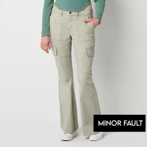 (Minor Fault) Flared Cargo Cream Pants