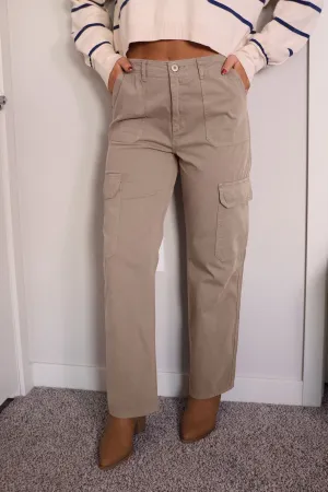 Mocha Straight Leg Cargo Pants