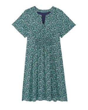 Modesto Smocked Detail Dress | Navy / Turquoise