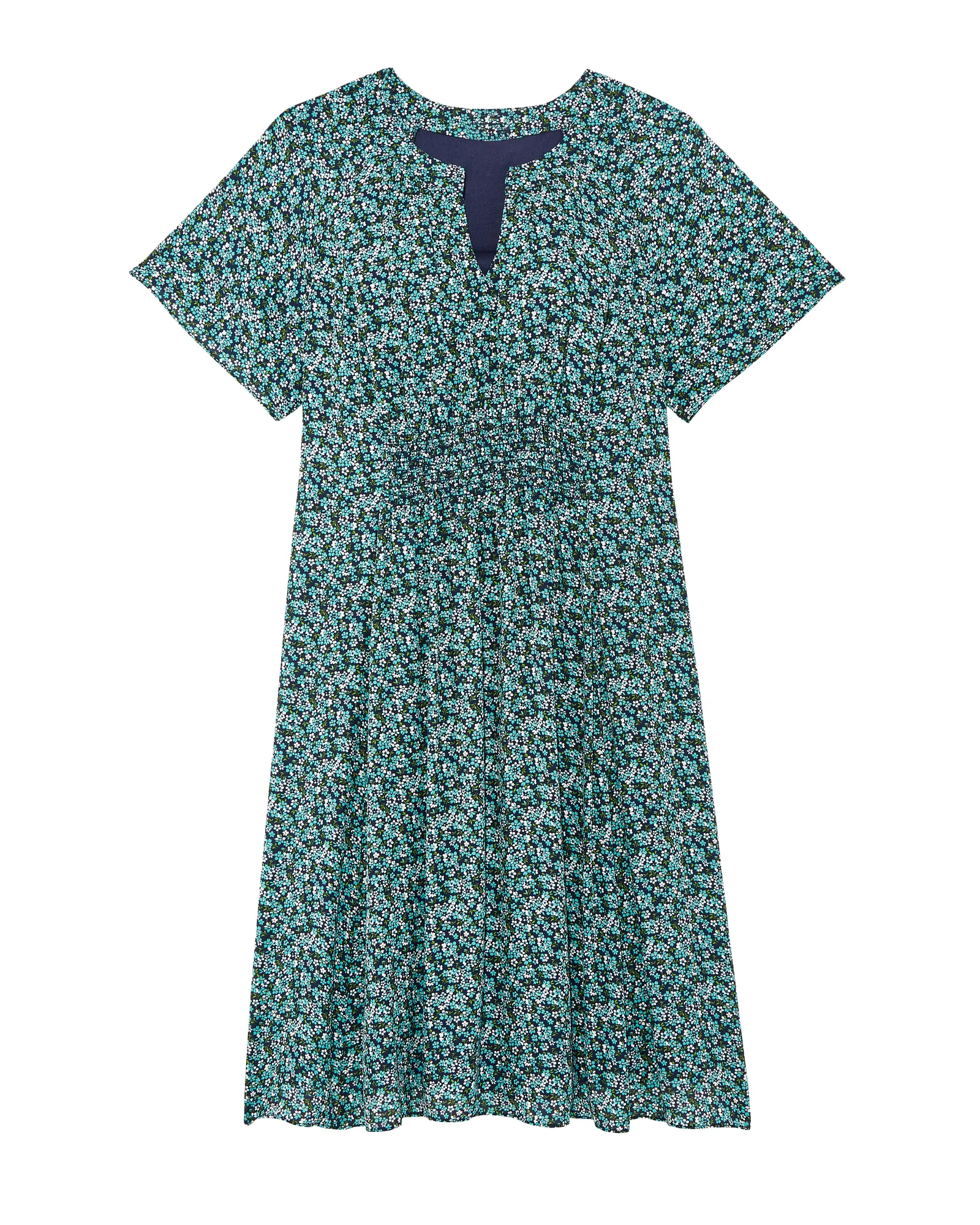 Modesto Smocked Detail Dress | Navy / Turquoise