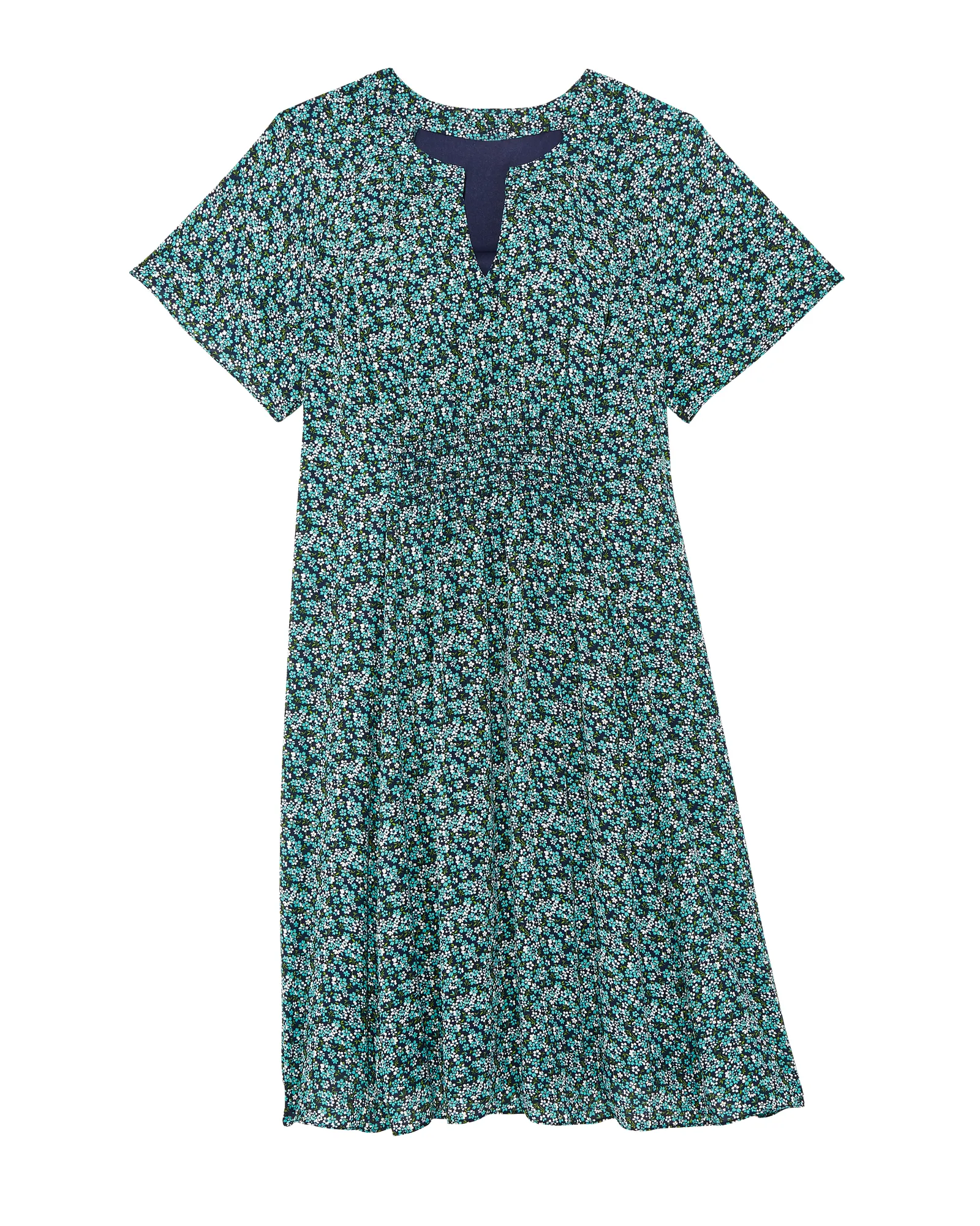 Modesto Smocked Detail Dress | Navy / Turquoise