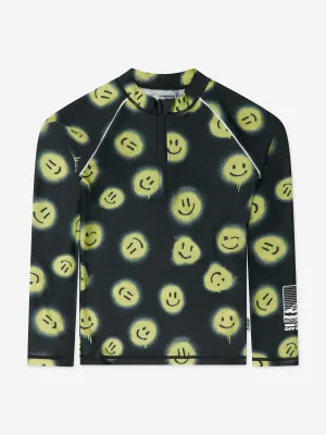 Molo Kids Smiley Face Rash Vest In Black