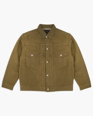 Momotaro Jeans MXGJ1003 10.5oz Green Selvedge Denim Jacket - Olive