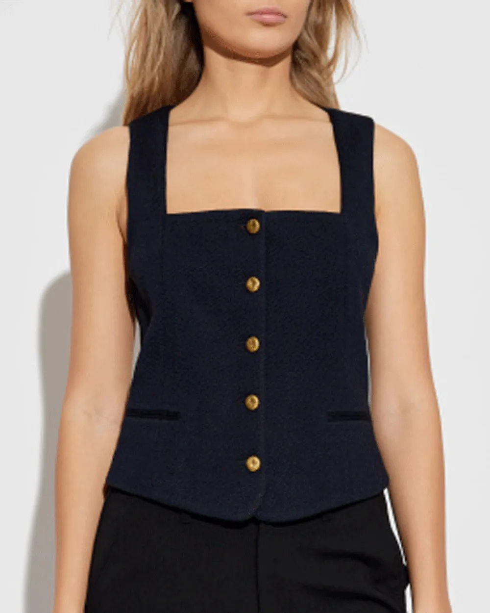 Navy Mariana Textured Vest