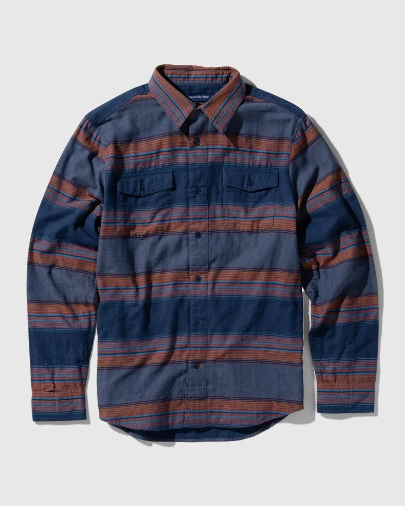 Organic Striped Double-Cloth Button Down