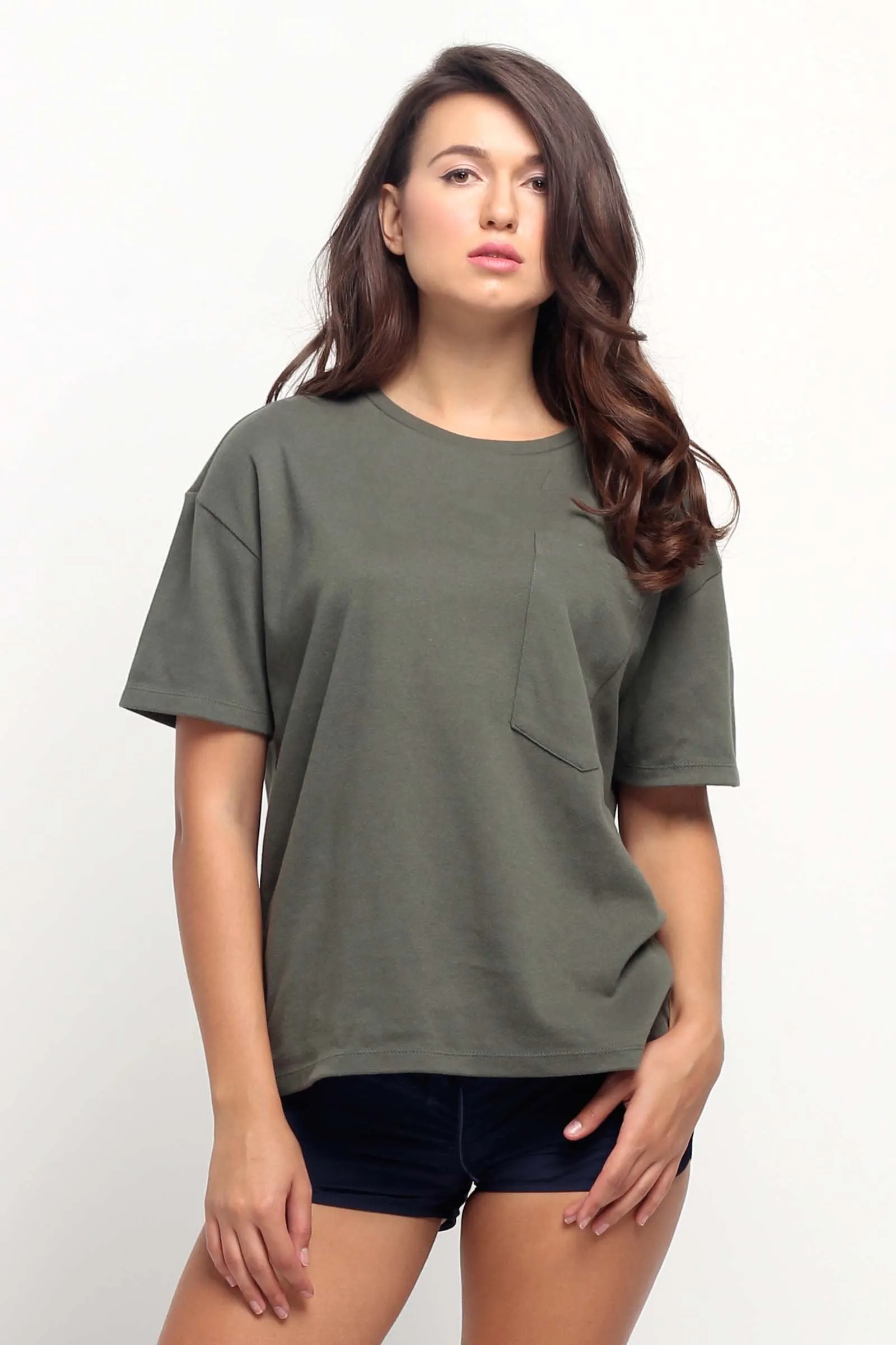 Oversized Fit Tee With Pocket