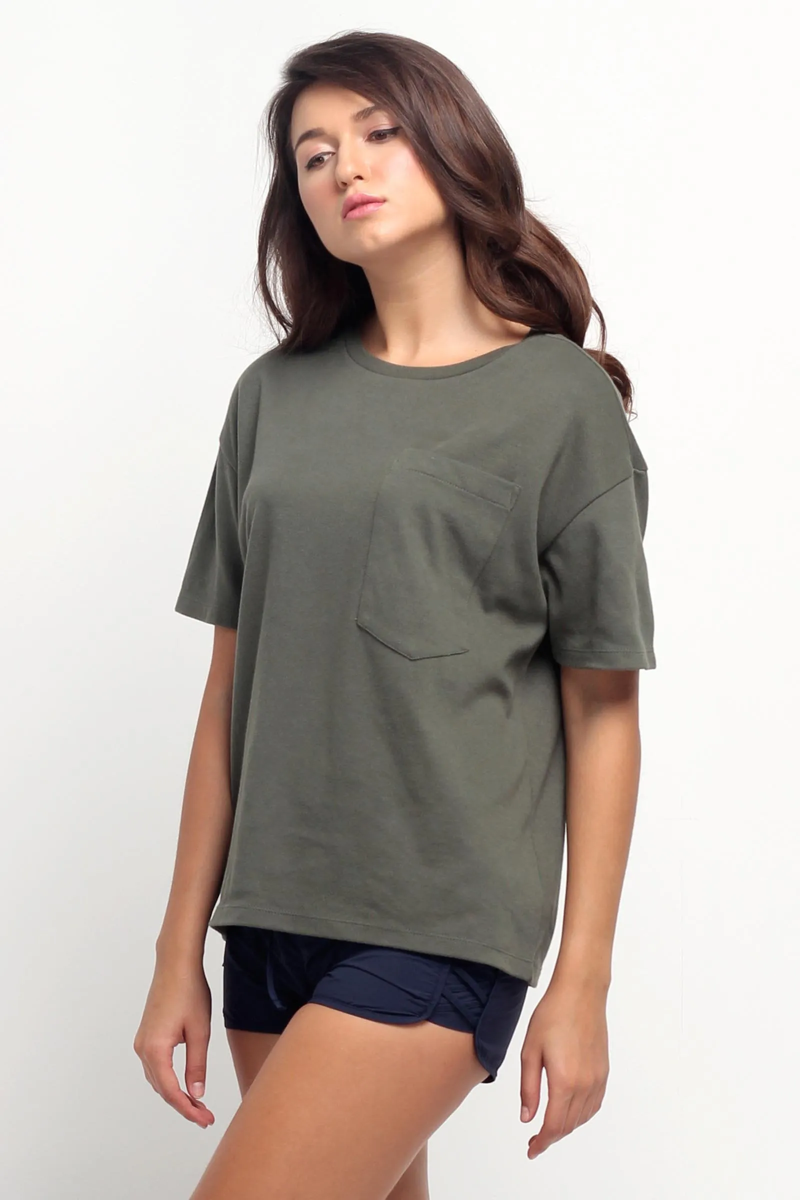 Oversized Fit Tee With Pocket