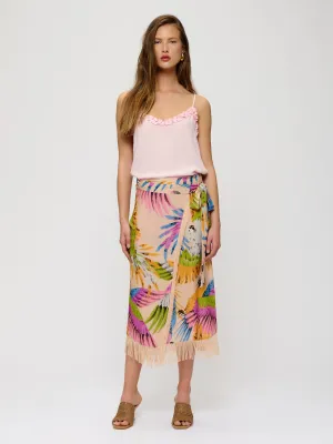 Parrot Print Tie Skirt