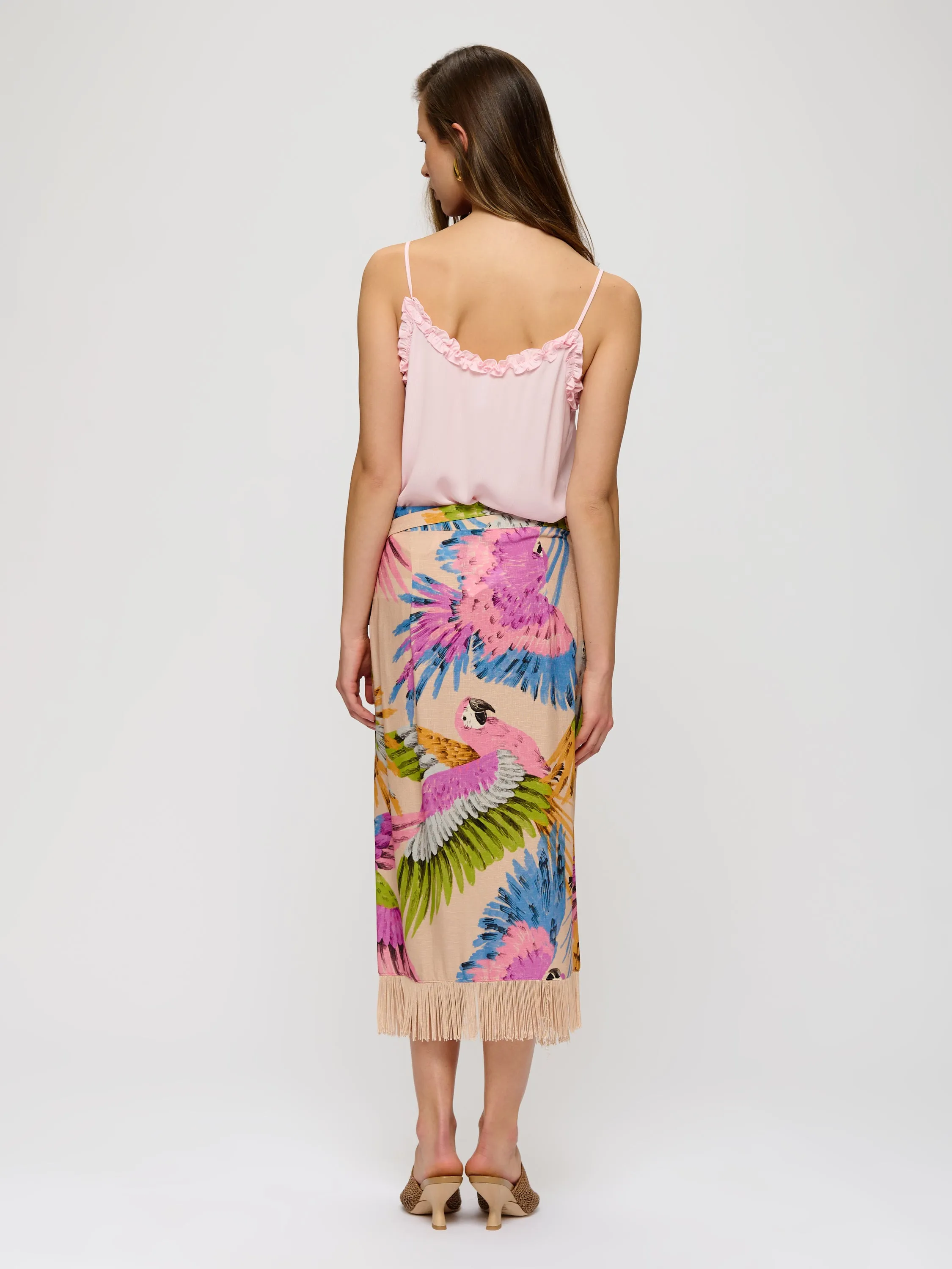 Parrot Print Tie Skirt