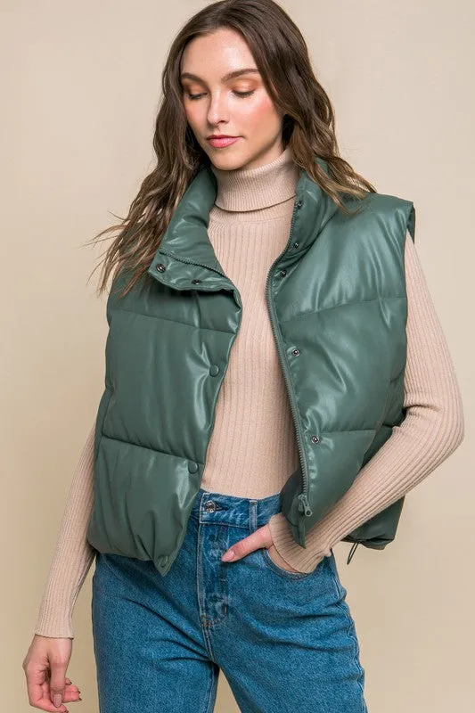 PU Padded Vest- 3 Colors