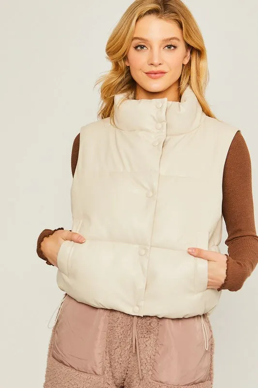 PU Padded Vest- 3 Colors